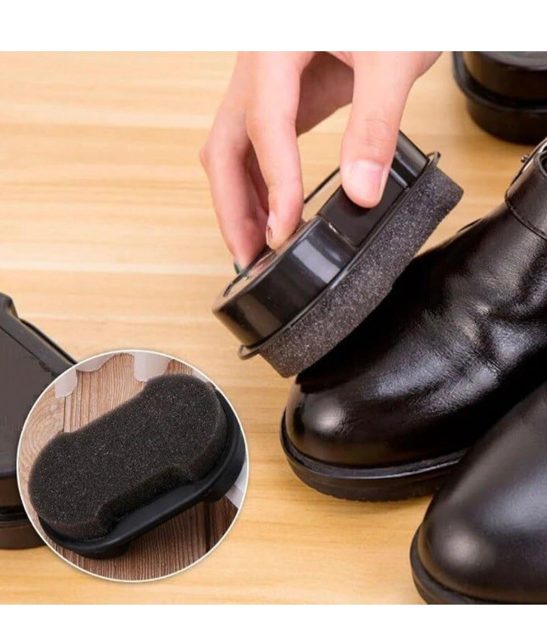 EMERCART Double Sided Shoe Cleaner Polish | Shoe Polish Sponge | Shoe Wax Brush | Shoe Polish Wipe | Shoes Care Accessories & Supplies (Pack of 2 PCs,Multicolor)