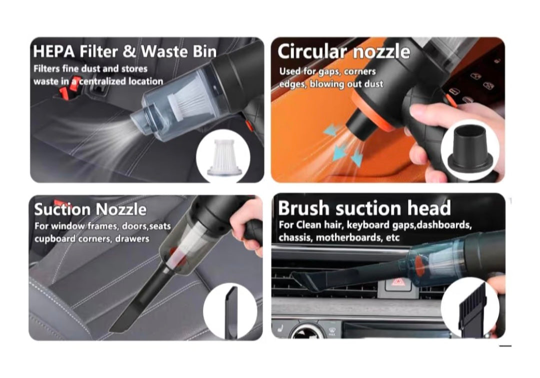 Portable Vacuum Cleaner | Powerful Suction | Home & Car Cleaning Machine