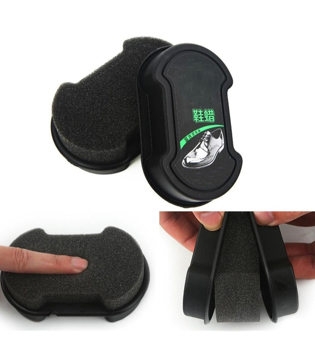 EMERCART Double Sided Shoe Cleaner Polish | Shoe Polish Sponge | Shoe Wax Brush | Shoe Polish Wipe | Shoes Care Accessories & Supplies (Pack of 2 PCs,Multicolor)