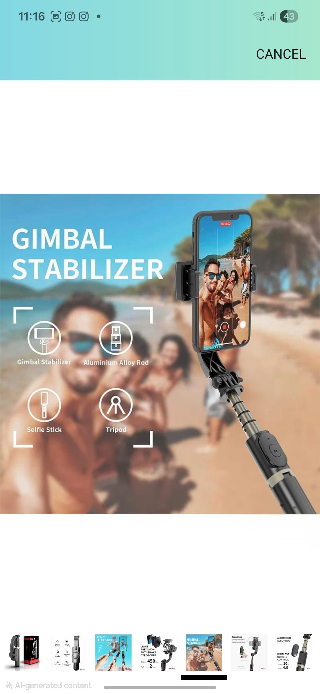 3-Axis Mobile Gimbal Stabilizer | Smooth Video Recording for Smartphones | Vlogging & Reels